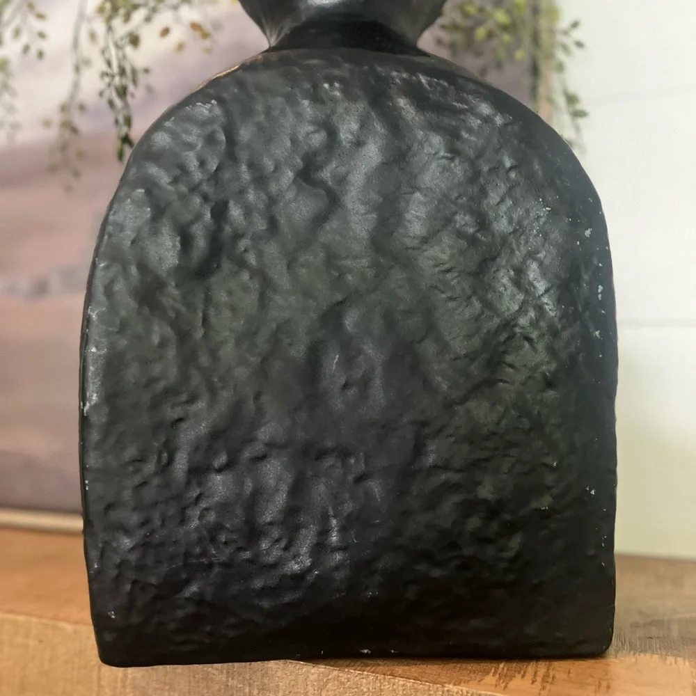 Vintage Haeger Matte Textures Black Vase 13 inch